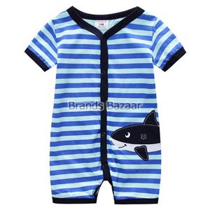 Blue Color Strips Full buttoned Jump Suit 