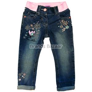  Ribber waist Dark Blue jeans with beautiful design