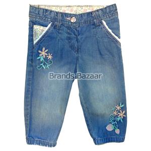 Blue Shaded Jeans With Embroidery Design on pocket 