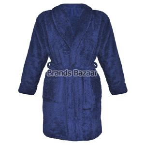 Dark Blue Color Velvet Bath Gown