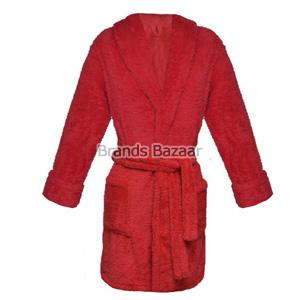 Red Color Short Length Bath Gown