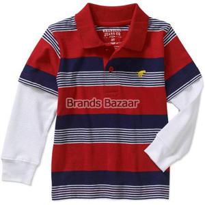 Red Strips Baby Toddler Boy Hangdown Polo Shirt