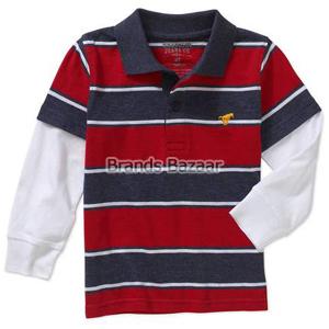 Red Strips Baby Toddler Boy Hangdown Polo Shirt