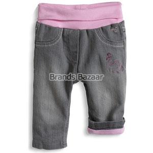 Girls 3/4 jeans with folding pattern