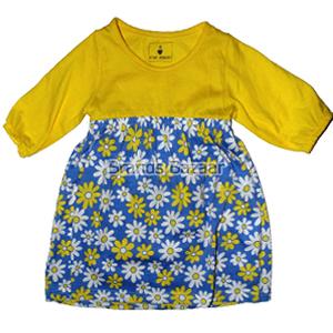 Yellow Color With Flower Pattern Frock 