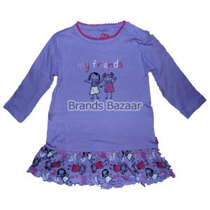 Purple Color Frock with picture Print 