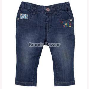 Dark Blue Shaded Jeans With Embroidery Pattern 