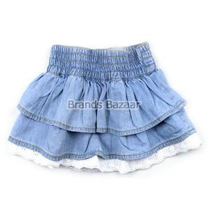 Sky Blue Color Denim Cotton Skirt