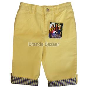 Yellow Color 3/4 Pant with Folded Pattern 