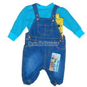 3/4 dungaree with full sleeve blue color T-Shirt