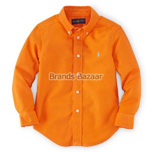 Orange  Color Oxford Button Down Shirt