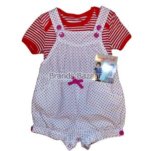 Pink Color Doted Cotton Dungaree 