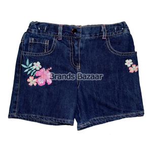 Dark Blue Short  with Embroidery on Side Pocket