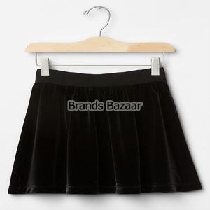 Black Velvet With Ribber Waist Skirt