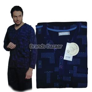 Dark Blue Printed Pattern Track Suit 