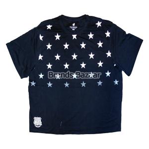 Black Color Star Printed Pattern T-Shirt 