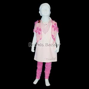 Light Pink Dress With net Shrug  