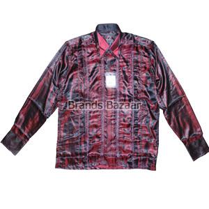 Silky Red Color Party Wear Shirt 