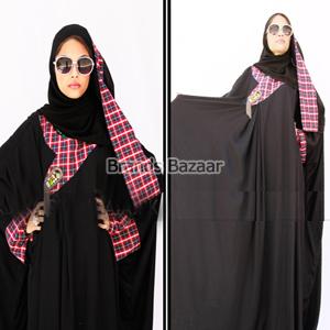 Black tartan design burqa