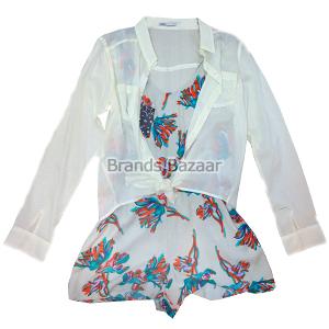 Full Sleeves Shirt with Flower Pattern Frock 