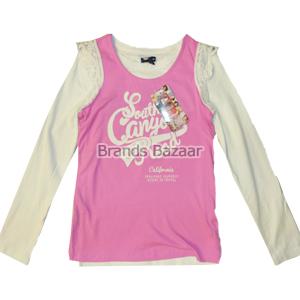 Cream Color Full Sleeves Top with Printed Pink Color Sleeveless Top 