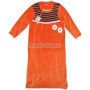 Orange Velvet Pattern Maxi