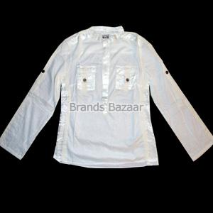 Sateen Cream Color Full Sleeves Shirt