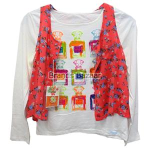 Full Sleeves Casual Printed Top With Flower Pattern Shrug