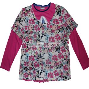Pink Flower pattern and full Sleeves Top